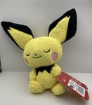 Pokemon 7" Sleeping Plush Pichu - Soft Toy - Jazwares New