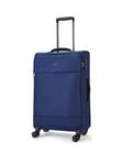 Rock Luggage Paris 8 Wheel Softshell Lightweight Medium Suitcase With Lock -Navy