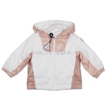 MONCLER ENFANT Contrast Panel Zip Hooded Jacket White Pink 6 Months NEW RRP 205