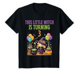 Youth This Little Witch is Three, Witch 3rd Birthday Toddler Girls T-Shirt