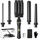 janelove Hair Curler 5 in 1 Curling Wand Set with 3 Barrel Hair Waver and 4 Interchangeable Ceramic Curling Iron 10-32mm for Long Medium Short Hair