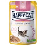 Ekonomipack: Happy Cat Pouch Meat in Sauce 24 x 85 g  - Kitten Farm Poultry - fjäderfä