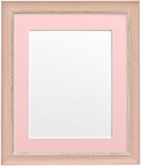 FRAMES BY POST Nordic Distressed Pink Photo Frame with Pink Mount 6"x4" Pic Size 4"x3"