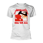 METALLICA - KILL EM ALL (WHITE) WHITE T-Shirt, Front & Back Print Large