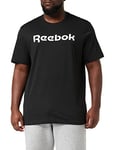 Reebok Men's Graphic Series Linear Logo T Shirt, Black/White, XL UK