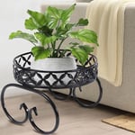 Noir Support Plantes Interieur, Métal Porte Plante pour Plusieurs Plantes, Antirouille Etagere Plantes Interieur Exterieur, Rond Supports de Pots de