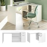 Vicco Bureau Bureau en angle Ensemble bureau + meuble Robin blanc Bureau informatique