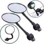 TIANOR 2pcs Adjustable Rotating Flexibility Bicycle Handlebar Rear View Mirror Cycling MTB bike Mirrors Universal Mini Mountain Bicycle Mirrors Handlebar Mounted Flexible Rear View Mirror, Black