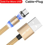 câble Micro USB/type-c magnétique pour recharge rapide et données (Iphone 7,Samsung,Xiaomi) - Type For Micro Gold-2m