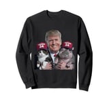 Trump 24 Moo Deng and Cat Ready for the Campaign Sweatshirt