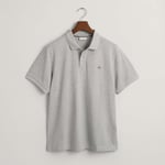 Gant Mens Embroidered Archive Shield Polo Shirt in Grey material_cotton - Size 3XL