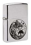 Zippo – Viking Design – Color Image – Chrome Brushed – Essence Briquet Coupe-Vent, Rechargeable, dans Une boîte Cadeau de Haute qualité 200 Noir Taille Unique