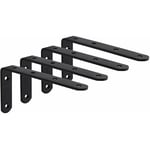 125 x 75 x 3mm 4Pcs Noir)Equerre Étagère Murale avec Vis Support Étagère Mural Support en forme de l Équerre de Fixation pour Étagère Déco Cuisine