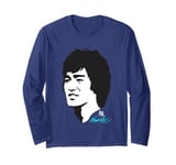 Bruce Lee The Dragon Big Face Black & White Sketch Long Sleeve T-Shirt