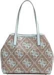 Guess Hwoq6995290 Vikky Large Tote Handbag In Brown Blue