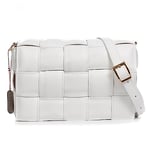 FIRENZE ARTEGIANI. Andrate Women's Crossbody Bag Genuine Leather Sauvage Finish Padded 27 x 9 x 17 cm Colour: White, white, Utility