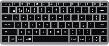 Clavier sans Fil Bluetooth Slim X1 QWERTY Américain,Clavier Rétroéclairé,Multi-Dispositif- Clavier Lumineux pour MacBook Pro/Air,iPad Pro/Air,Mac Mini,iMac et Plus- Gris,Layout US