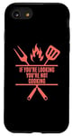 iPhone SE (2020) / 7 / 8 Funny Cooking BBQ Grilling Mom Dad in Living Coral color Case