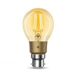 TP-Link Smart Bulb, WiFi Filament Light Bulb, B22, 5W, Works with Alexa (Echo and Echo Dot) and Google Home, Dimmable Warm Amber, No Hub Required (KL60B) [Energy Class F]