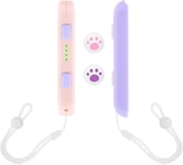 Poignet Poignées Pour Switch Joycon,1 Paire Poignet Controller Avec 2 Capuchons De Poignée Pouce,Switch Controller Poignée Accessoires Automatique Serrure Et Serrage Réglable,Rose Violet