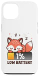 iPhone 13 Funny Fox Low Battery Clothes Sweet Gift Nightie Insomnia Case