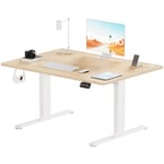 Devoko Bureau Assis Debout Électrique 120 x 60cm, Bureau Réglable en Hauteur de 71 cm à 119 cm avec 2 Hauteurs Mémorisables pour Bureau (Beige, 120cm)