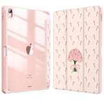 FINTIE Coque pour iPad Air 11 Pouces 2024 M2 / iPad Air 5 2022 / iPad Air 4 2020 10.9" - [Rangement de Stylet] Housse Transparente Claire Etui Antichoc Veille/Réveil Auto, Tulipe