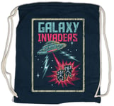 Pixel Galaxy Invaders Drawstring Bag Pixel Alien Beam Retro Arcade Saucers Gamer