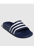 adidas Sportswear Mens Adilette Aqua Sliders - Blue/White, Navy/White, Size 10, Men