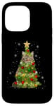 Coque pour iPhone 14 Pro Max Cat Maine Coon Sapin de Noël pour les amoureux des chats