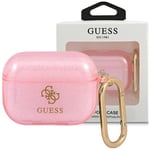 Guess GUAPUCG4GP AirPods Pro-deksel rosa/rosa Glitter Collection