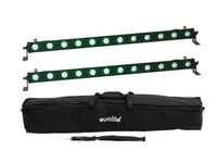 Set 2x LED BAR-12 QCL RGB+UV Bar + Soft-Bag