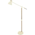 Lampadaires Tosel  lampadaire liseuse articulé bois naturel et crème