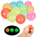 12 st Glow Balls Sticky Wall Balls Stress Relief Balls Sticky Ceiling Balls Ceiling Luminous Sticky Ball Fun