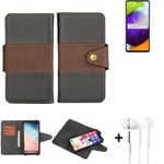 wallet case for Samsung Galaxy A52 + earphones bookstyle cover pouch