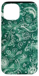 Coque pour iPhone 15 Vert Abstrait Paisley Sport Polo Motif