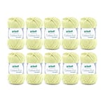 Gründl Cotton Fun fil à tricoter/ fil à crocheter (fil doux en 100% coton, certifié OEKO-TEX, 50 g/115 m, taille d'aiguille : 3-4, 1 pelote à 50 g), vert clair