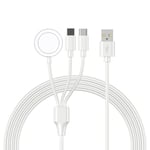 3in1 Multi USB Charger Charging Cable Cord For Apple Watch iPhone iWatch Type-C