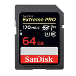 SanDisk Extreme Pro Memorycard SDXC 64GB 170MB/s UHS-I V30 4