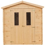 Abri de jardin en bois 3,53 m² - extérieur H218 x 216 x 206 cm - atelier rangement outils et vélos Timbela M343C