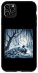 Coque pour iPhone 11 Pro Max Paon endormi sous saule, nuit au clair de lune. Saule endormi