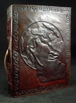 WOLF - A5 Handmade Leather Journal Diary Pagan Wicca Book of Shadows