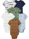 Simple Joys by Carter's Baby Boys' Short-Sleeve Bodysuit, Pack of 6, Multicolour/Alligator/Forest Animals/Stripes, 0-3 Months