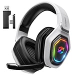 Ozeino Casque Gaming Sans Fil pour PC PS5 PS4, 2.4GHz Audio sans perte, USB & Type-C casque de jeu Ultra Stable avec Microphone Flip, Casque Gamer avec batterie 40 heures pour Switch Laptop Mobile Mac