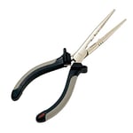 Rapala - Pince de Pêche Fisherman’s Pliers - Matériel de Pêche en Acier au Carbone Finition Nickelée - Article de Pêche avec Poignées Co-Moulées - Ressort Double Lame - 16cm - Gris/Noir