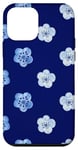 iPhone 12 mini Navy Blue Floral Pattern Girly Coquette Aesthetic Case