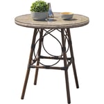 Dcb Garden - ushuaia - Table de jardin ronde en aluminium marron