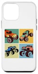 Coque pour iPhone 12 mini I Love Monster Trucks Four 4 Monster Truck Party Style bande dessinée