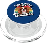 Retro Vintage Life Is Better Cavalier King Charles Spaniel PopSockets PopGrip for MagSafe