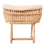 Geuther Rattan Rocker | utilisable comme berceau ou lit d'enfant | parois latérales hautes | matelas avec noyau perforé| en rotin, mousseline et bois massif | circulation optimale de l'air | beige